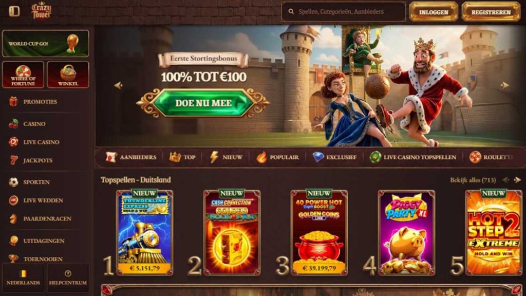 review over het belgische online casino van crazy tower